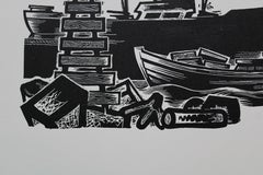 Reunión. Papel, linograbado, 21x27, 5 cm