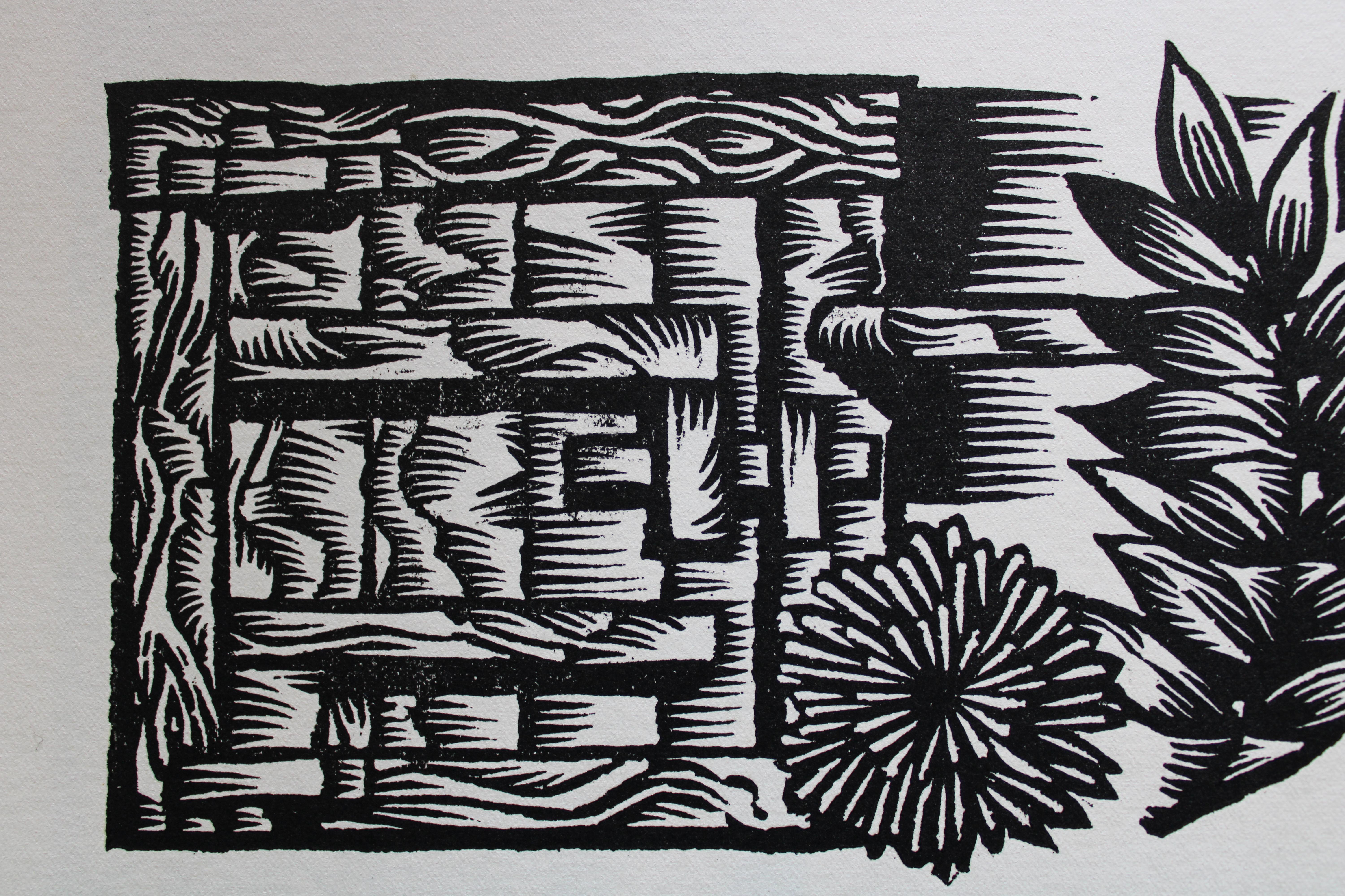 Helechos de verano. Nr. 2. 1984. Papel, linograbado, 20x34 cm - Print Arte popular de Dainis Rozkalns