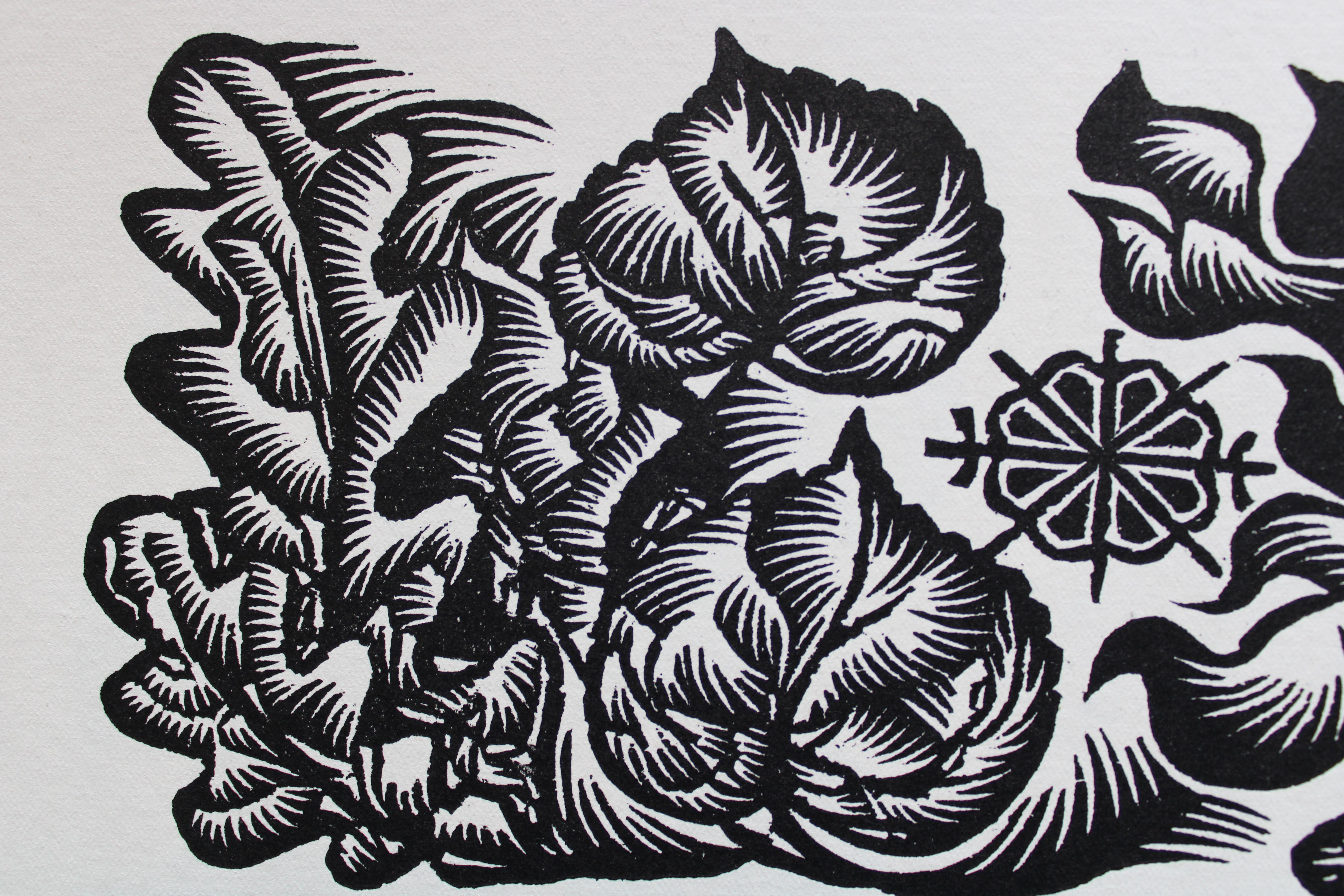 Saluti di mezza estate. Nr. 2.1984. Carta, linoleografia, 20x34 cm - Print di Dainis Rozkalns