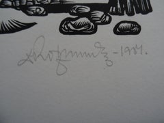 Mikelis day. 1984. Paper, linocut, 25x34 cm