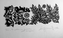 Mindfulness. 1982. Paper, linocut, 20x34 cm