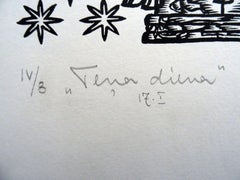 Schweinetag. 1984. Papier, Linolschnitt, 25x34 cm