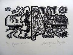 Seasons. 1984. Paper, linocut, 25x34 cm