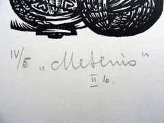 Schneetag. 1984. Papier, Linolschnitt, 25x34 cm