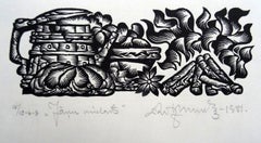 Solstice feast. 1984. Paper, linocut, 20x34 cm