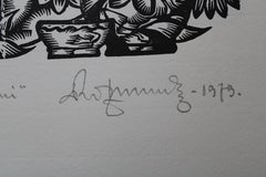 Bouvier du dimanche. 1979. Papier, linogravure, 19x33 cm