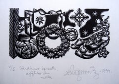 Domenica guarda. 1994. Carta, linoleografia, 25x33 cm
