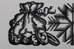 La compravendita del puledro. 1979. Carta, linoleografia, 19x33 cm