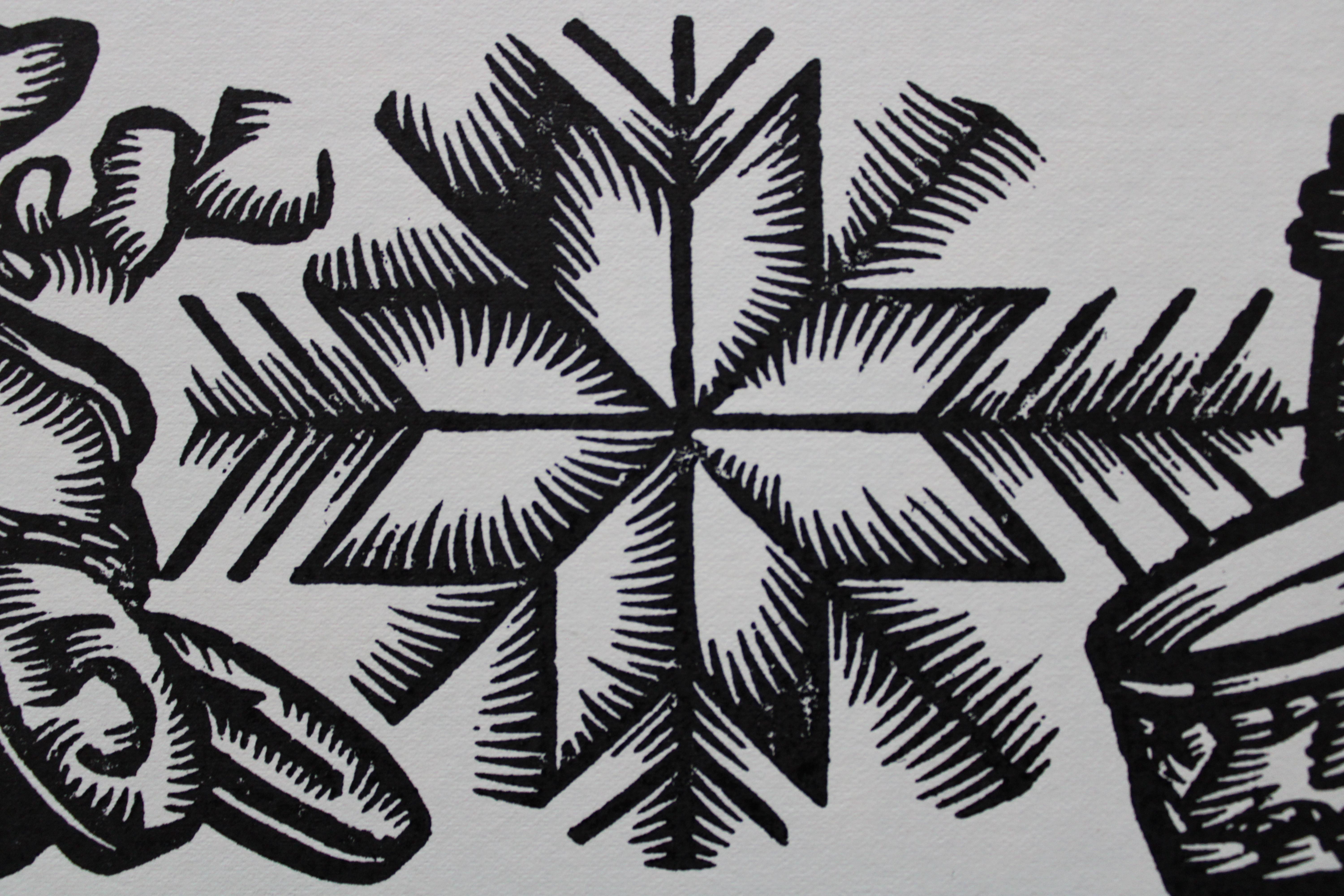 La compravendita del puledro. 1979. Carta, linoleografia, 19x33 cm - Print Arte popolare di Dainis Rozkalns