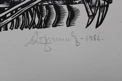 The poor man. 1982. Paper, linocut, 25x34 cm