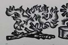 Fournisseur de village. 1979. Papier, linogravure, 19x33 cm