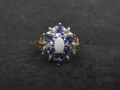 Dainty 10k Tanzanite Opal Ring