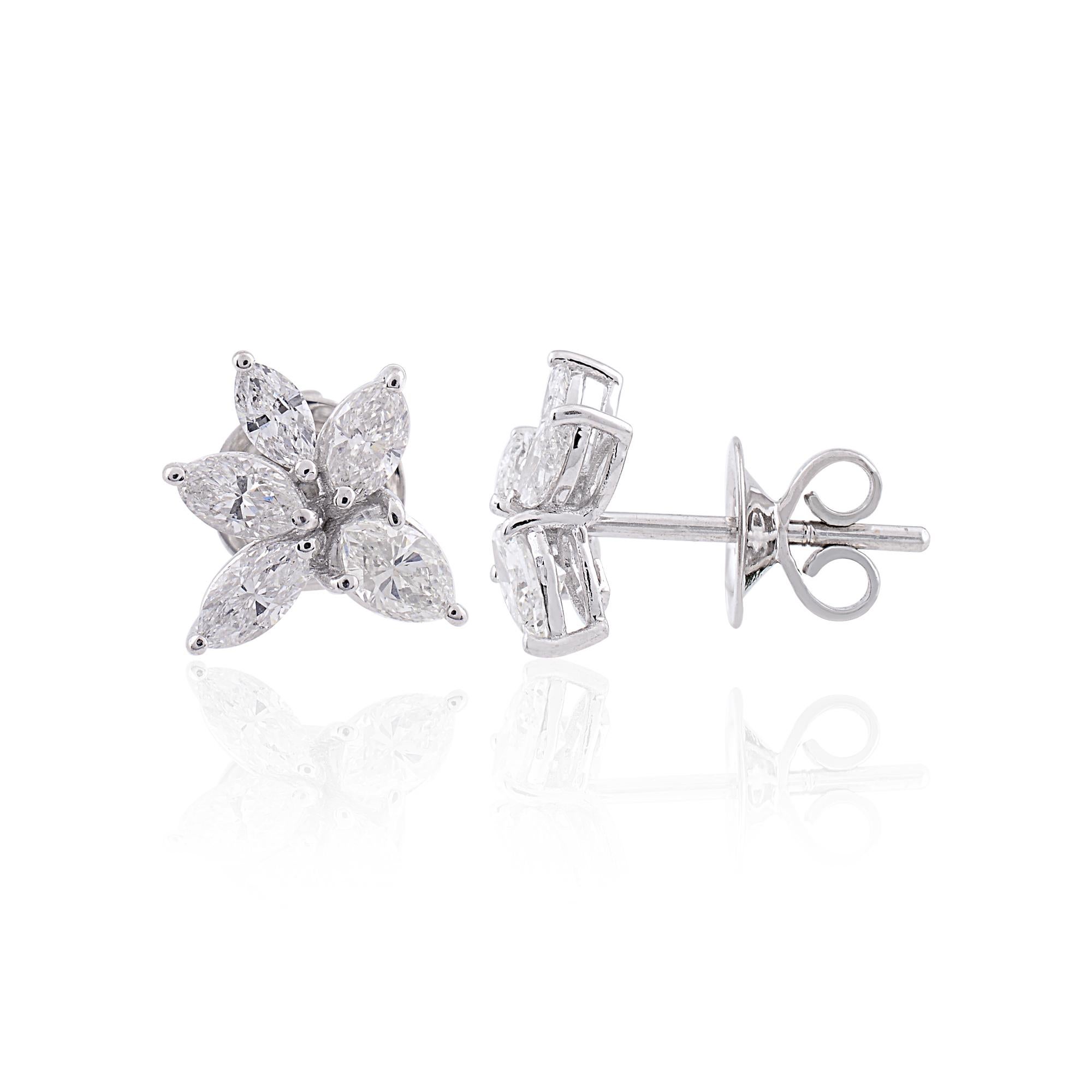 Zierliche 1,2 Karat Diamant Cluster Starburst Ohrstecker Geschenk in 18k Weißgold (Moderne) im Angebot