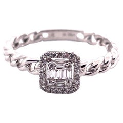 Dainty 14k White Gold Diamond Ring