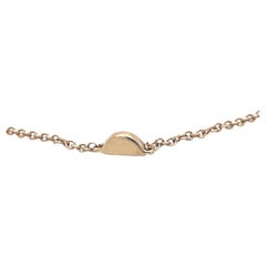 Dainty 14K Yellow Gold Bracelet, Half circle gold Pendant Delicat chain bracelet