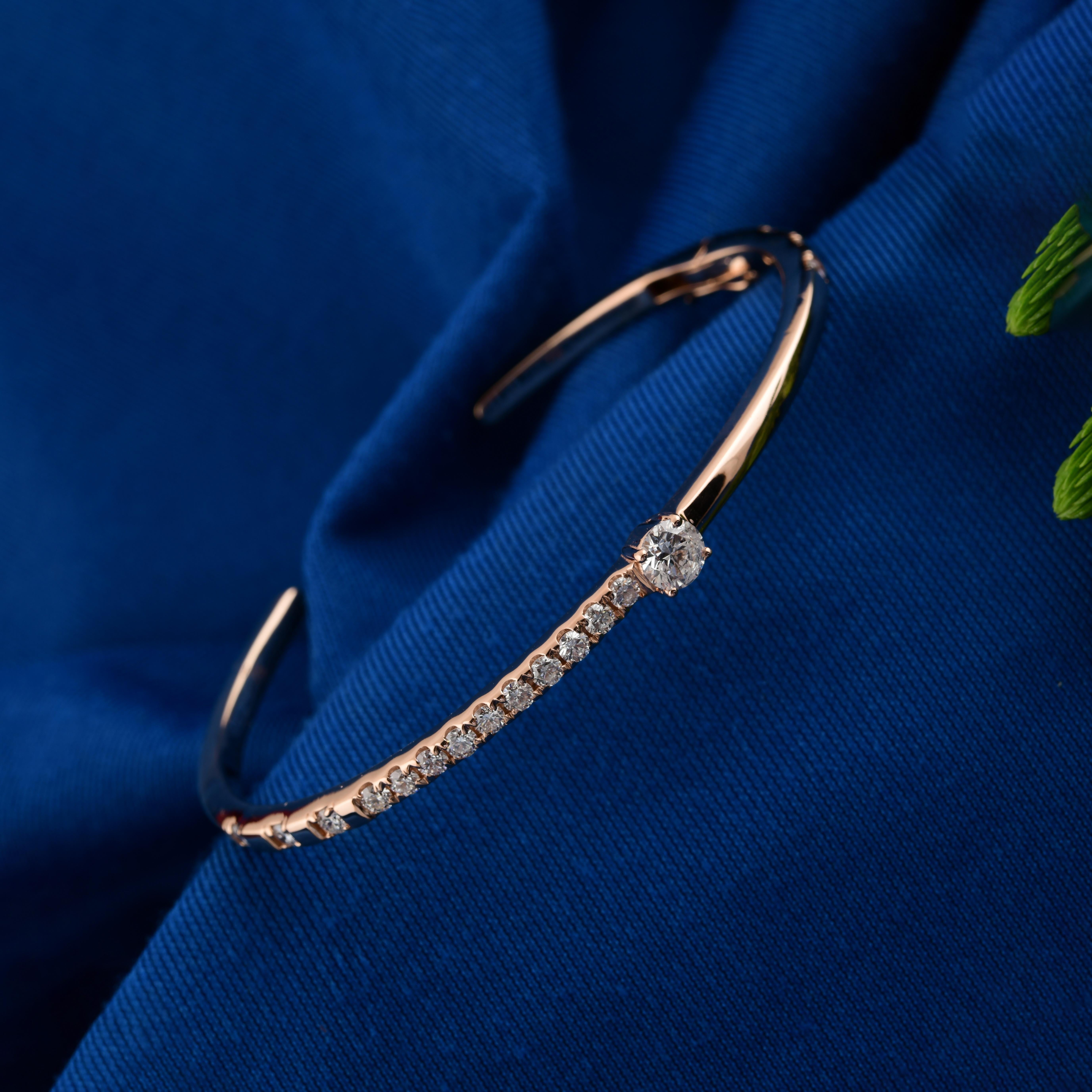 Bracciale con diamanti naturali da 1,16 carati in oro rosa 18 carati Tutti i prezzi sono pagati In condizioni Nuovo in vendita a Diera, Dubai