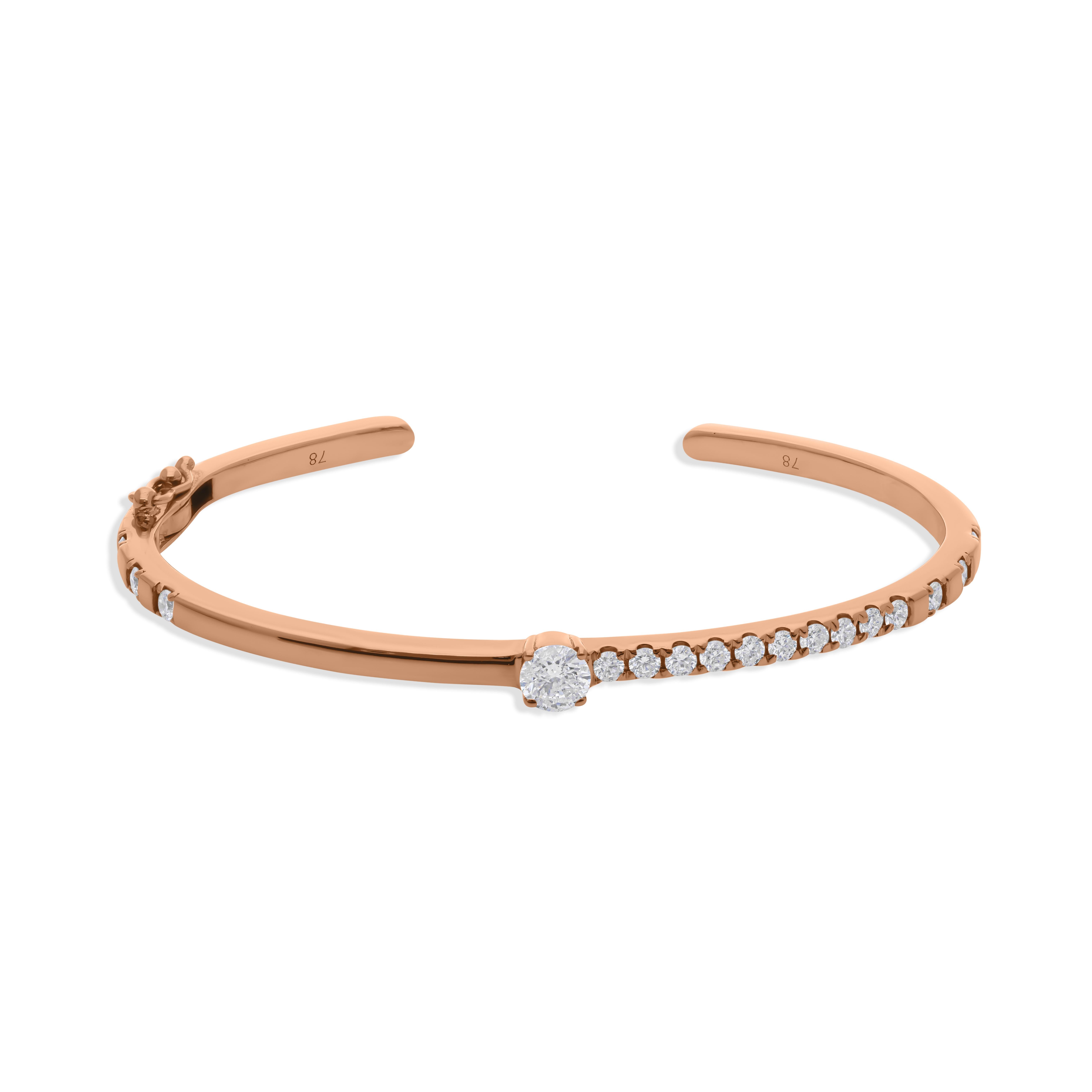 Donna Bracciale con diamanti naturali da 1,16 carati in oro rosa 18 carati Tutti i prezzi sono pagati in vendita