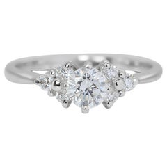 Dainty 3-stone 0.05ct Diamonds set in 18K White Gold Ring
