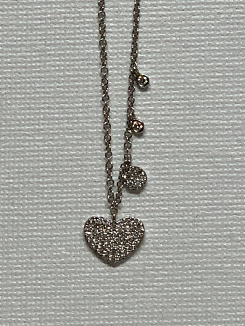This Dainty 4 Heart Hand crafted necklace would be the perfect gift for someone special in your Heart.  She could be anyone from a young girl to your Wife or Mother.  Anyone would love to receive it.
0.34 Carat White Pave Diamonds
14 K White