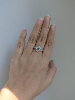 Dainty Alexandrite Ring w Natural Diamond Accents in Solid 14K Gold  OV 6x4mm