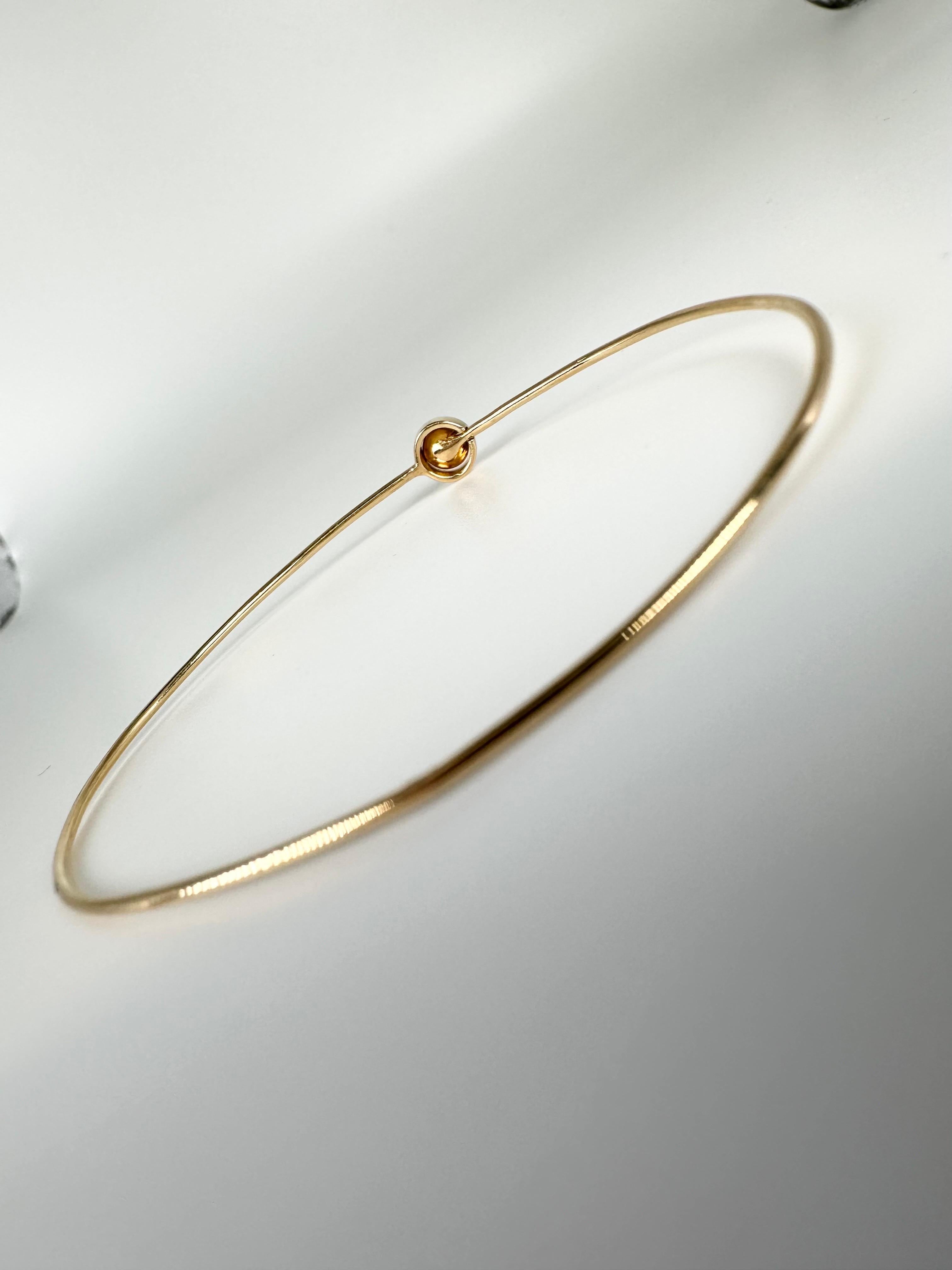 Women's or Men's Dainty bangle bracelet 14KT gold Diamond bangle bracelet For Sale