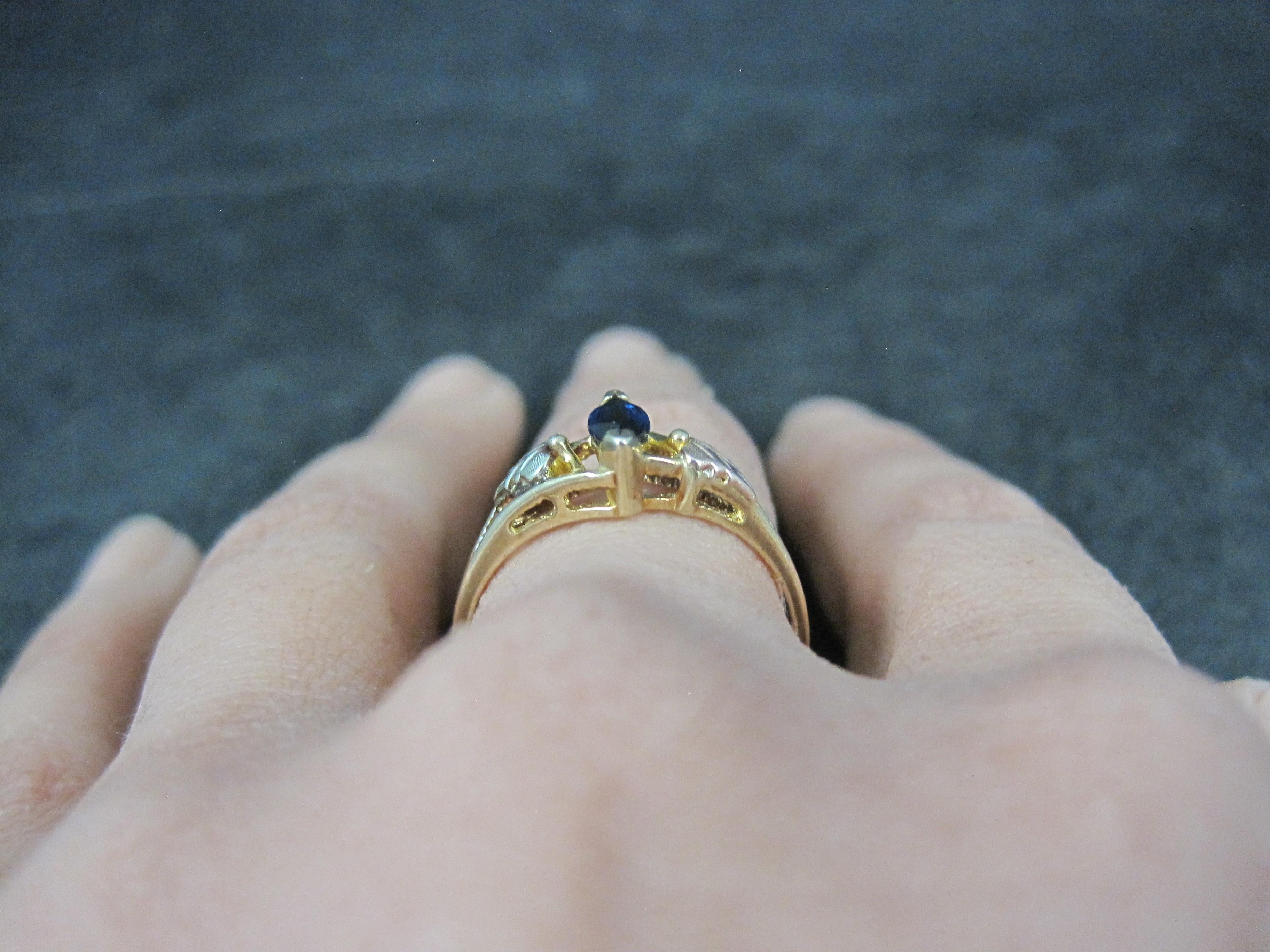 Dainty Black Hills Gold Marquise Cut Saphir Ring Größe 8 5