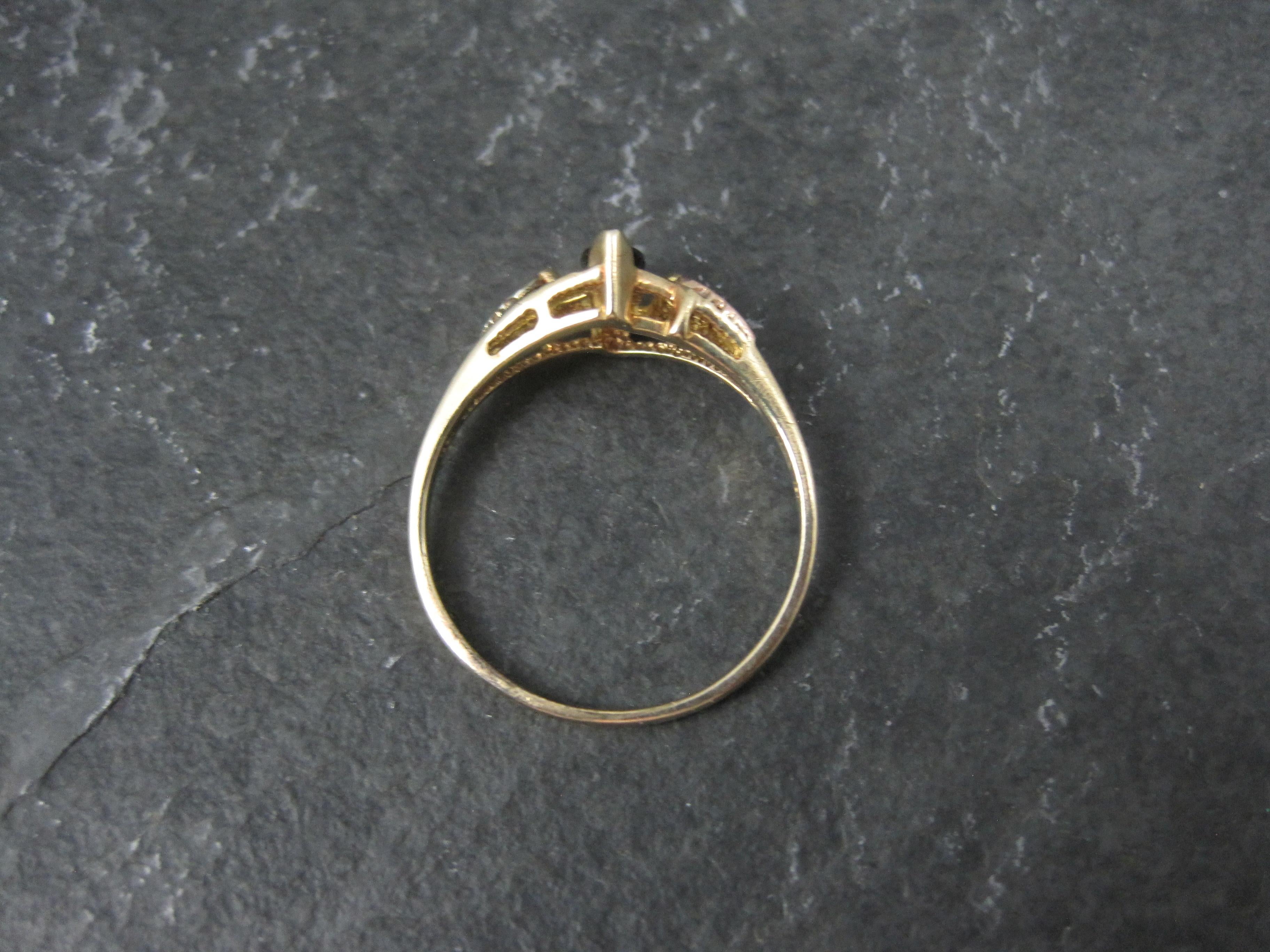 Dainty Black Hills Gold Marquise Cut Saphir Ring Größe 8 Damen