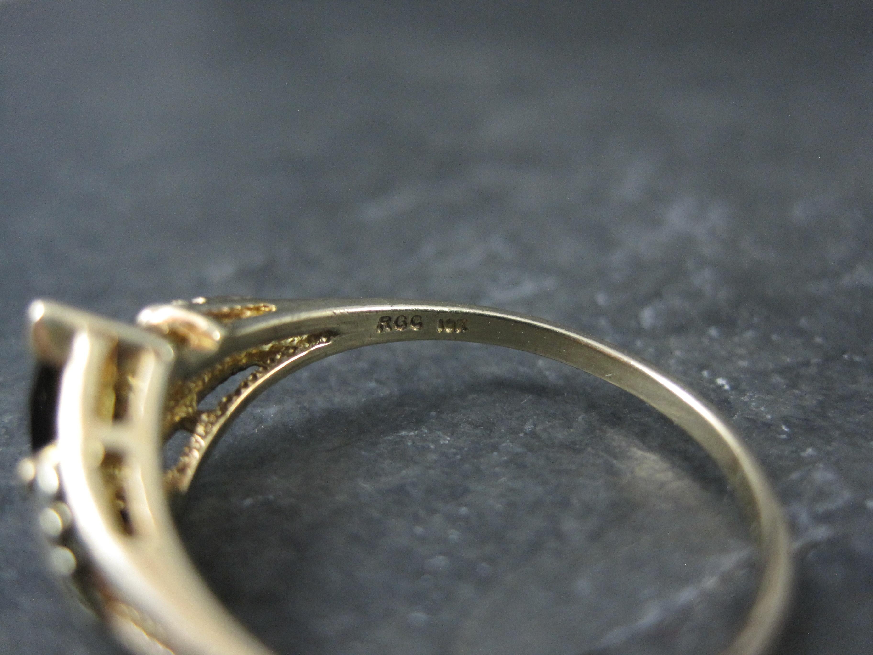 Dainty Black Hills Gold Marquise Cut Saphir Ring Größe 8 1