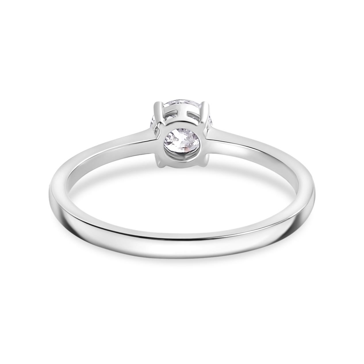 En venta: Anillo de compromiso solitario con diamante redondo brillante para ella en oro blanco de 14k  4