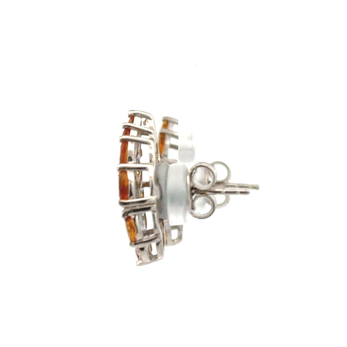 Dainty Citrine Gemstone Studs Earring for Mother Gift in Solid Silver For Sale 1