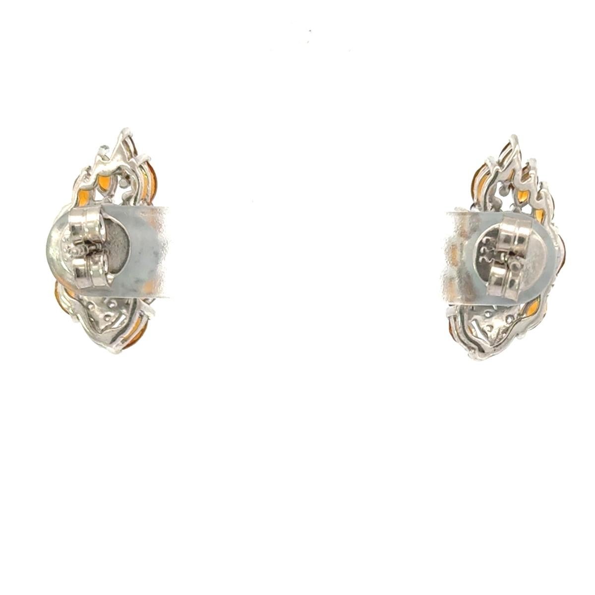 Dainty Citrine Gemstone Studs Earring for Mother Gift in Solid Silver For Sale 2