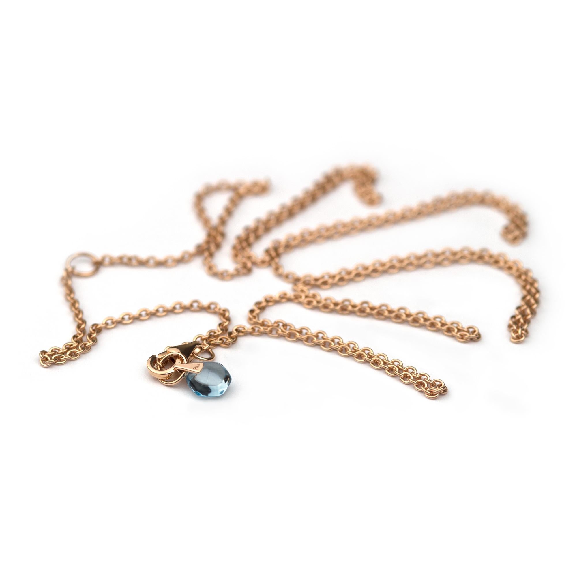 Rebecca Li designs mindfulness.  
This long gold chain is from her popular Crystal Link Collection.

Chain Metal Type: 18K Rose Gold
Chain Length: 20 - 23 inch
Chain Thickness: 1.5 mm
Chain Clasp Type: Lobster Clasp