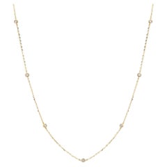 Dainty Diamond 14K (or 18k upon request) Yellow Gold Bezel Necklace