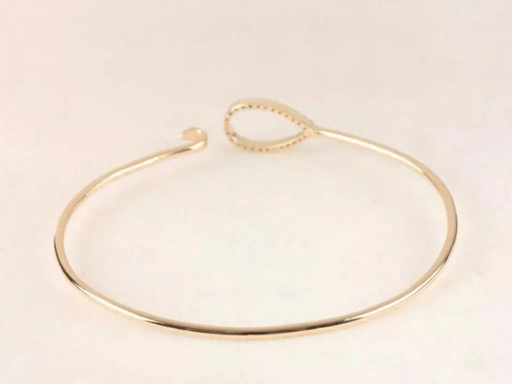 Dainty Diamond Bracelet Solid 14K Yellow Gold Handmade Fine Jewelry Wedding Gift
Light weight can be worn everyday

Additional information:
Condition: New without tags: A brand-new, unused, and unworn item (including handmade items) that is not in