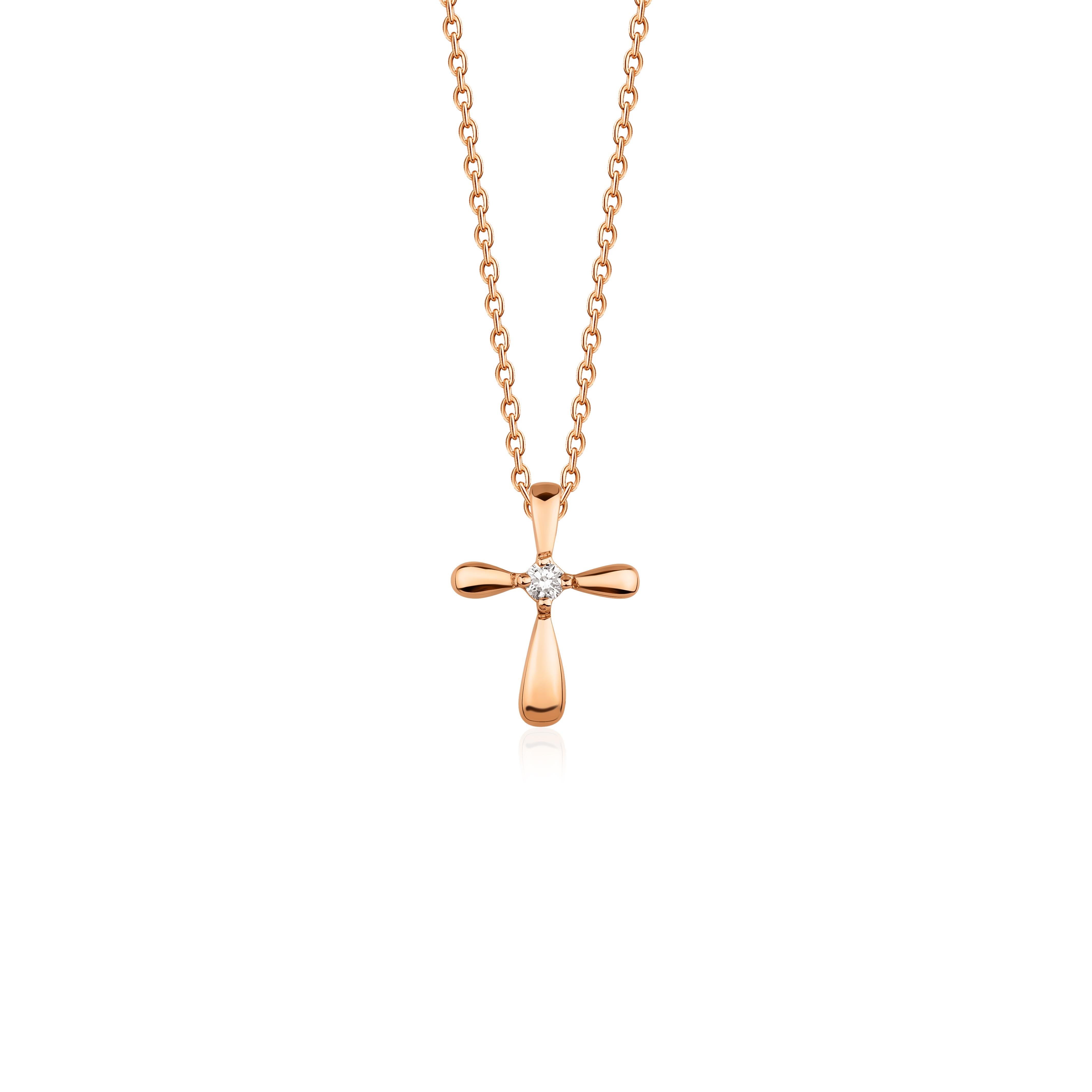 Collana con croce di diamanti, 0,04ct in vendita 6