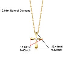 Dainty Diamond Cross Necklace, 0.04ct