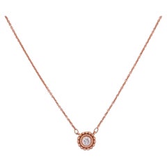 Gänseblümchen-Halskette .12 Karat in 14K Roségold, April Geburtsstein LV