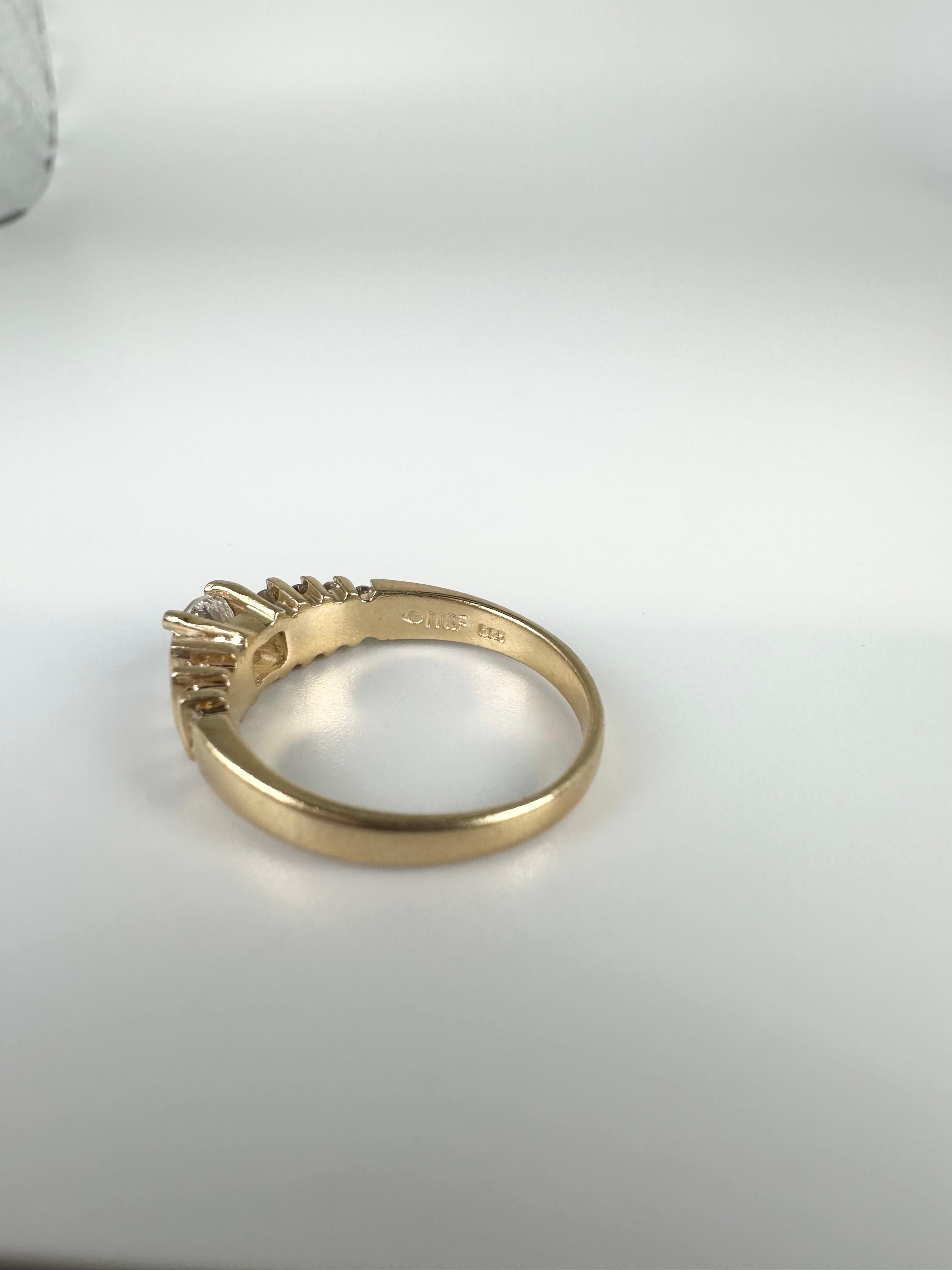 Diamant-Verlobungsring 14KT Gelbgold für Damen oder Herren im Angebot