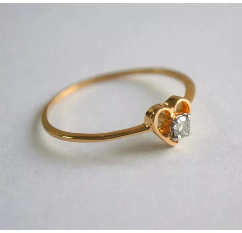 Dainty Heart Diamond Ring 14k Solid Gold Heart Shape Engagement Couples Ring.
Light weight can be worn everyday

Additional information:
Condition: New with tags: A brand-new, unused, and unworn item (including handmade items) in the original