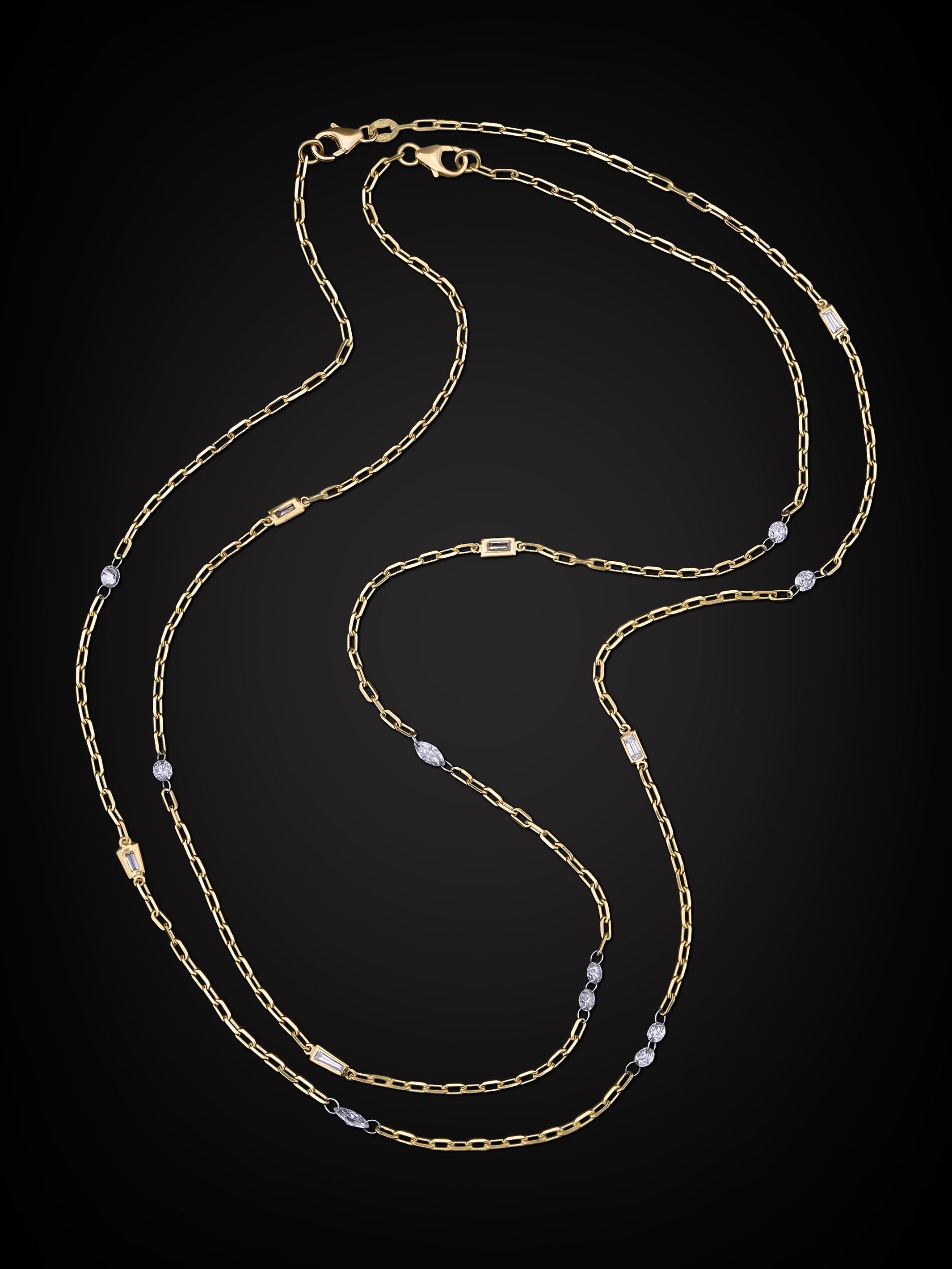 Dainty Diamond Necklace, 18k Gold VS Diamonds In New Condition For Sale In Mission Viejo, CA