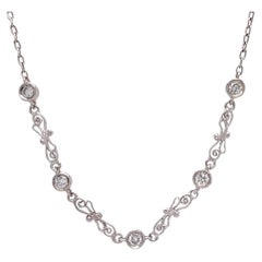 "Dainty Doo-Dad II" Fancy Link Choker Necklace in Diamonds & Platinum