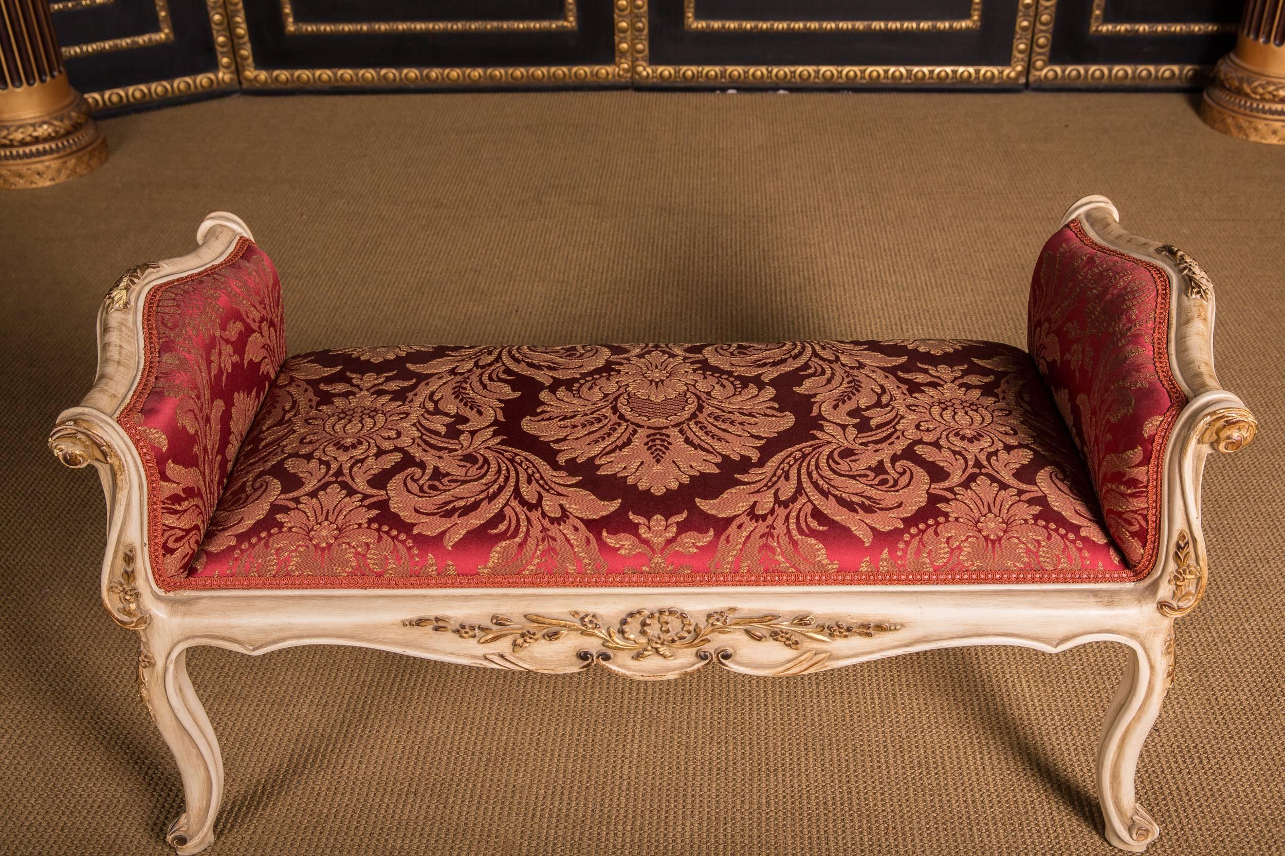 Louis XV Dainty French Gondola Stool in Louis Quinze Style