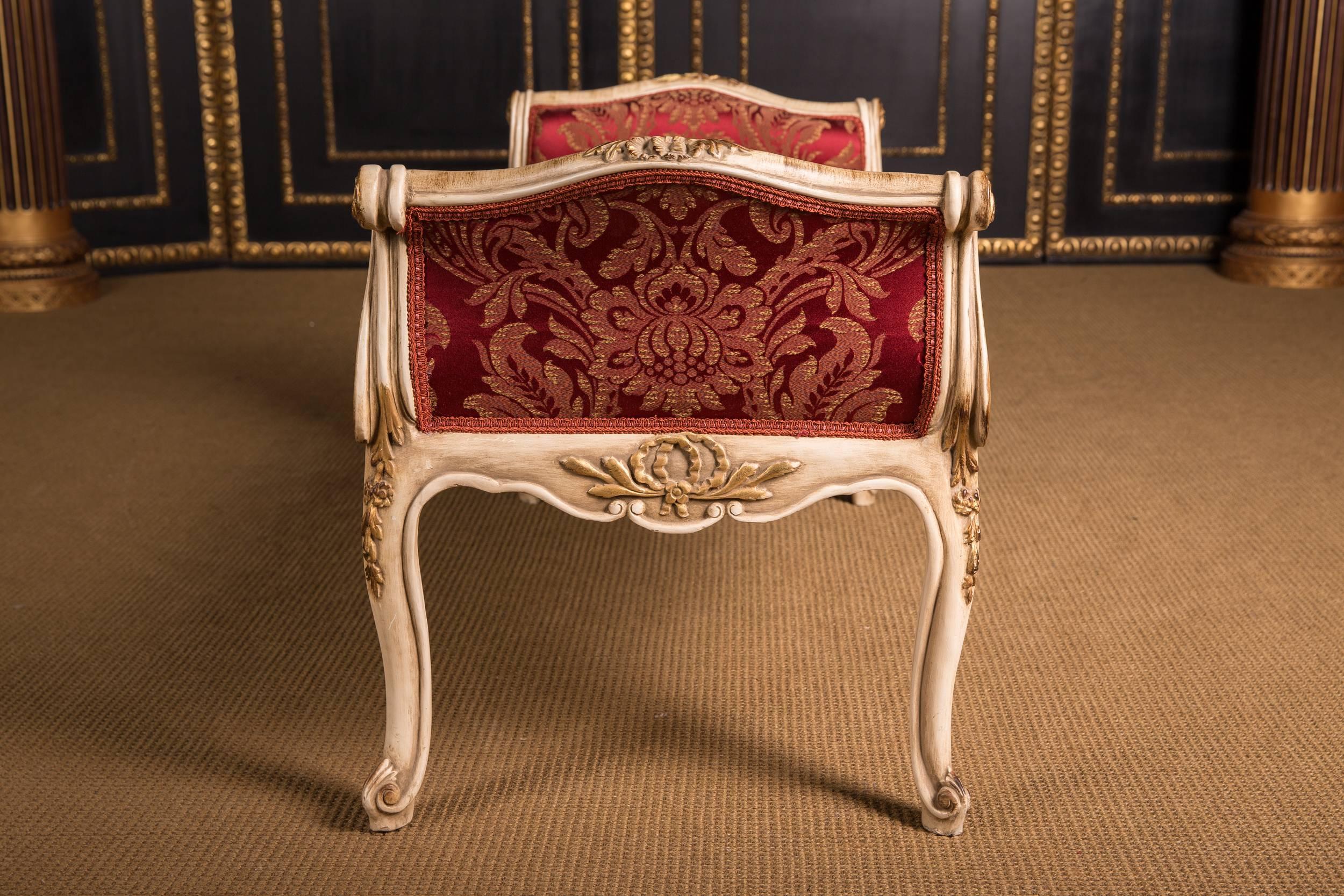Dainty French Gondola Stool in Louis Quinze Style 3