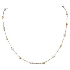 Dainty Freshwater Pearl on Shiny 18k Gold Chain Necklace Great for Layering