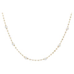 Dainty Freshwater Pearl on Shiny 18k Gold Chain Necklace OOAK Gift for Her R4365