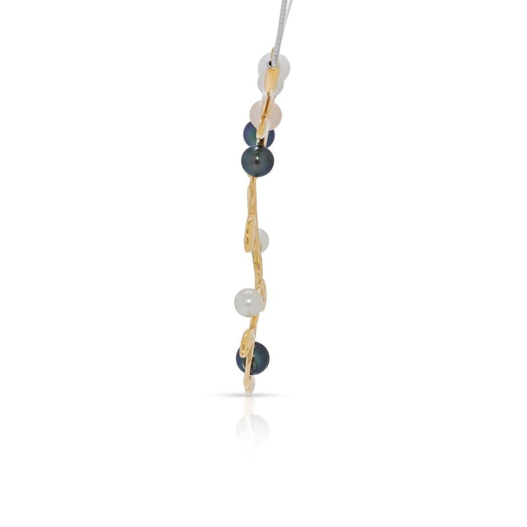 Dainty Freshwater Pearls Necklace in Two-Toned Gold im Angebot 1