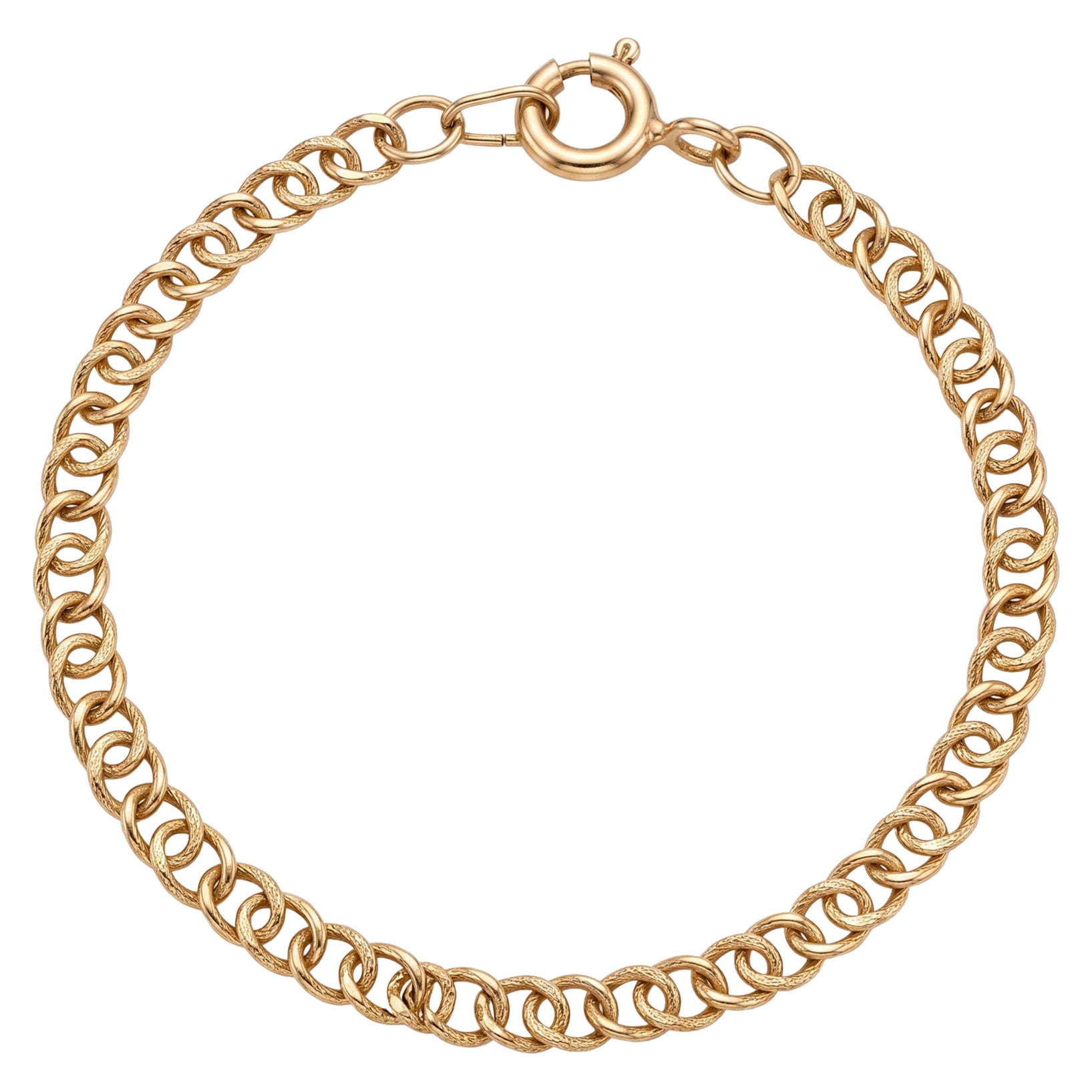 Dainty Italian 14K Yellow Gold Bracelet  Perfect for Stacking For Sale