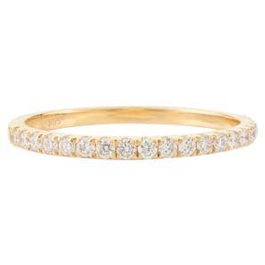 For Sale:  Dainty Moissanite Half Eternity Stacking Band Ring for Mom 14k Solid Yellow Gold