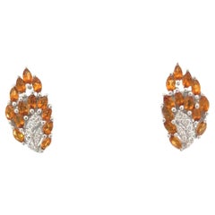 Boucles d'oreilles en argent massif avec Citrine Naturelle pour cadeau de mariage