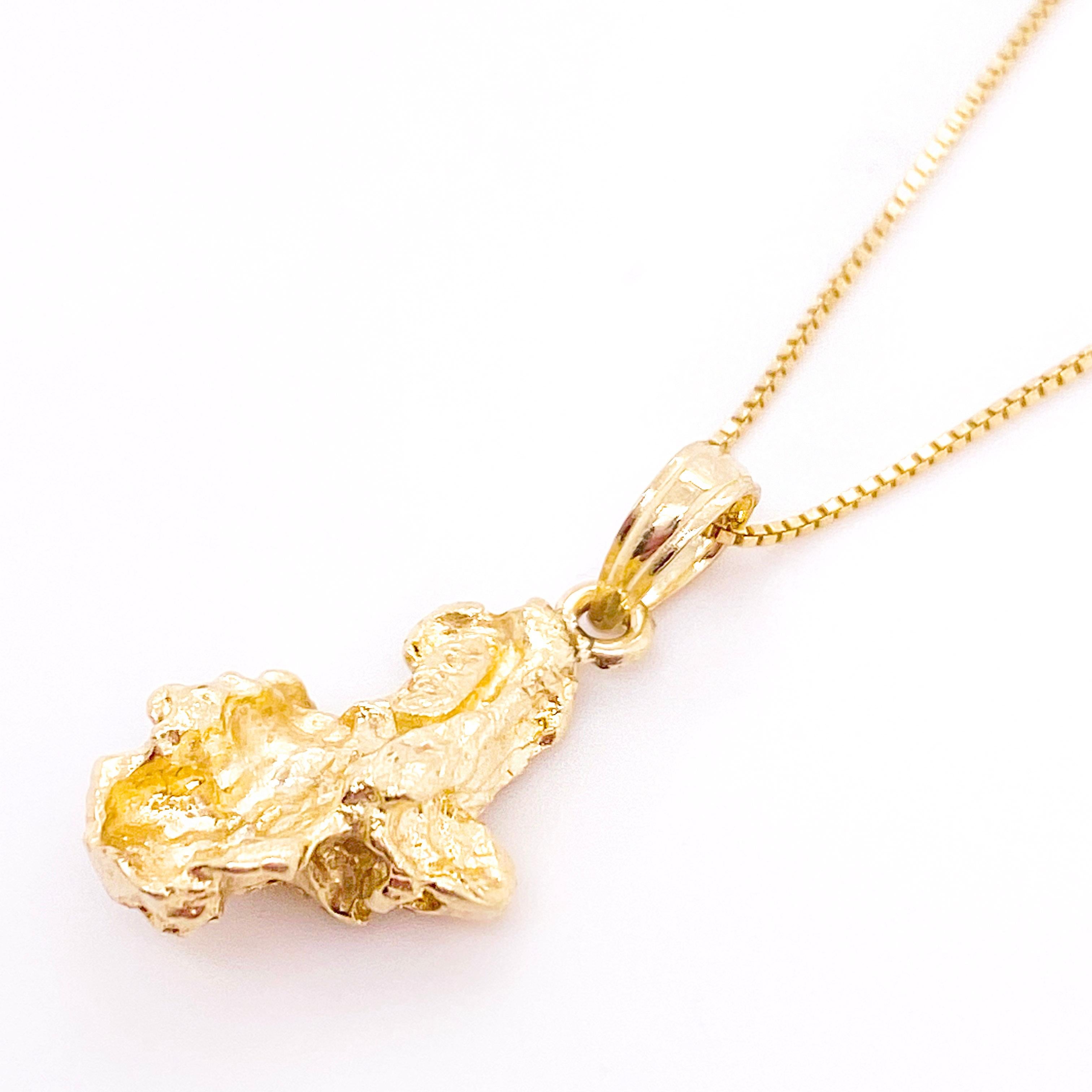 gold nugget pendant necklace